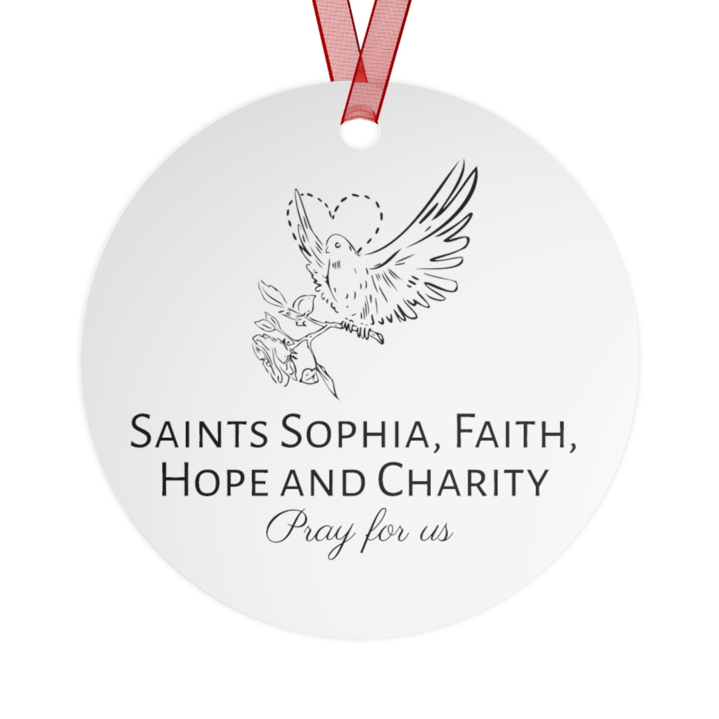 Saints Sophia, Faith, Hope and Charity Metal Ornament - Religious Holiday Christmas Keepsake - Religious Catholic Tree Ornament - Holiday