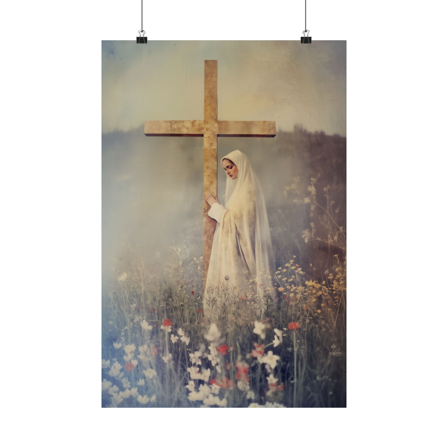 The Feast of the Exaltation of the Holy Cross - Sanctified Souls Print - Multiple Sizes - Premium Posters - Catholic Art - Christian Home