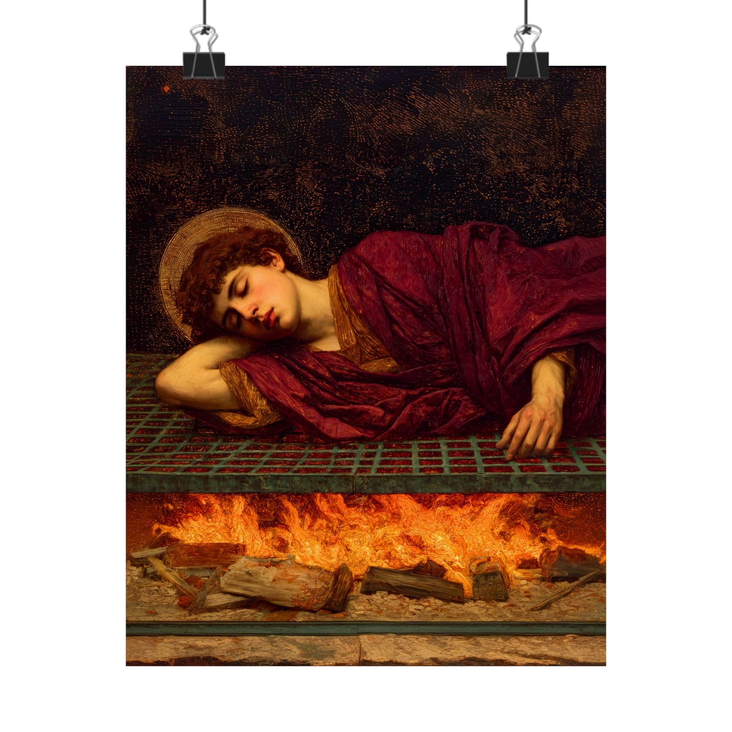 Saint Lawrence  - Sanctified Souls Print - Multiple Sizes - Premium Posters - Catholic Art - Christian Home Decor Artwork