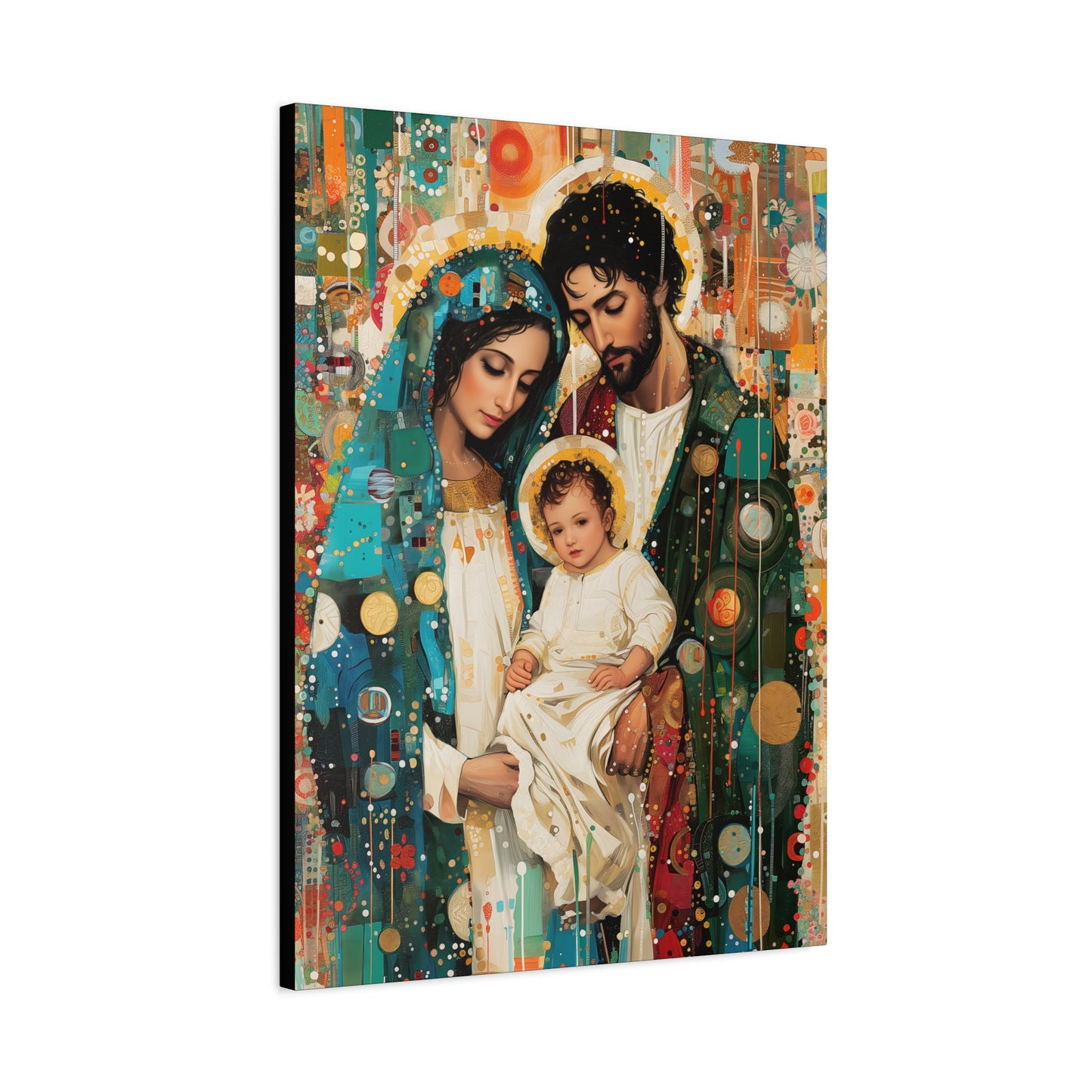 Eternal Light - Mary, Joseph, and the Christ Child - Museum Wrapped Canvas - Sanctified Souls Print - Religious Art - Holy Family Art