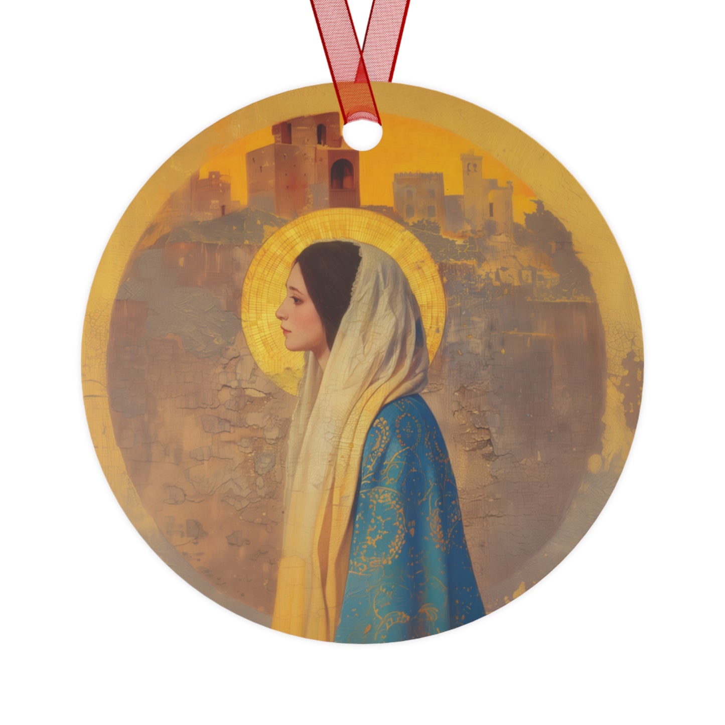 Mary of Nazareth - Mother Mary - Marian Title - Virgin Mary - Metal Ornament - Religious Holiday Christmas Ornament