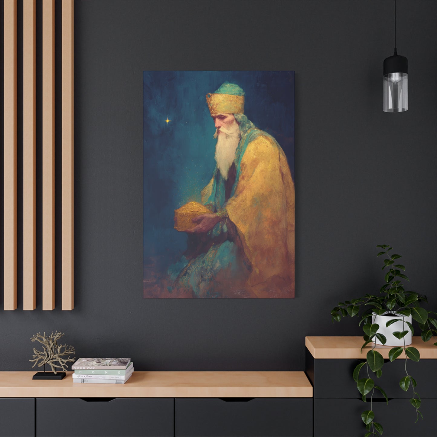 Caspar and the Offering of Worship - 3 Wise Men - Gallery Wrapped Canvas - Print - Religious Art for your Home - Catholic