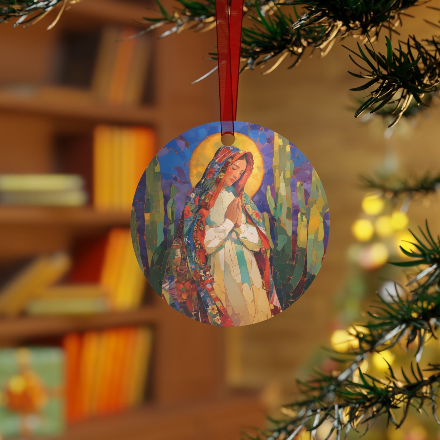 Radiant Light of Our Lady of Guadalupe Metal Ornament - Religious Holiday Christmas Ornament and Keepsake - Catholic Keepsake
