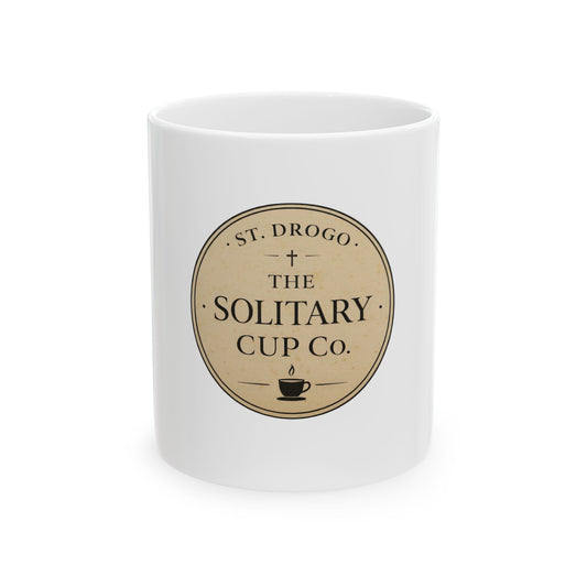 St. Drogo - The Solitary Cup Co. Ceramic Mug, (11oz, 15oz) - White Ceramic Coffee Cup