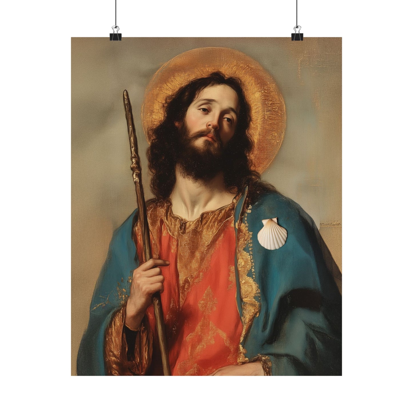 Saint James the Greater - Apostle - Sanctified Souls Print - Multiple Sizes - Premium Posters - Catholic Art - Christian Home Decor Artwork