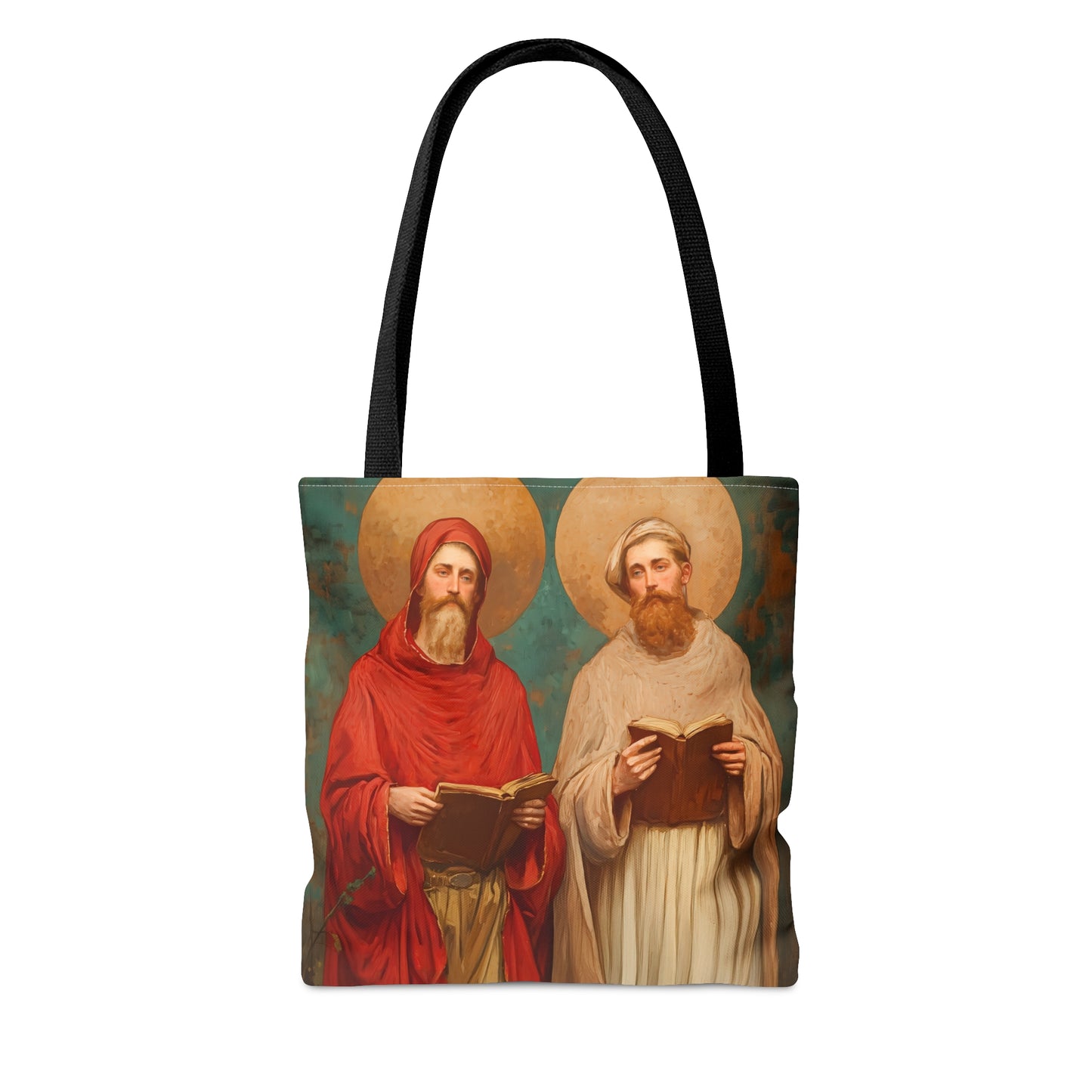 Saints Cosmas and Damian - Tote Bag - Large Medium Small Faith Art Bag - Bible Study Faith Purse - Double Sided Prayer Tote