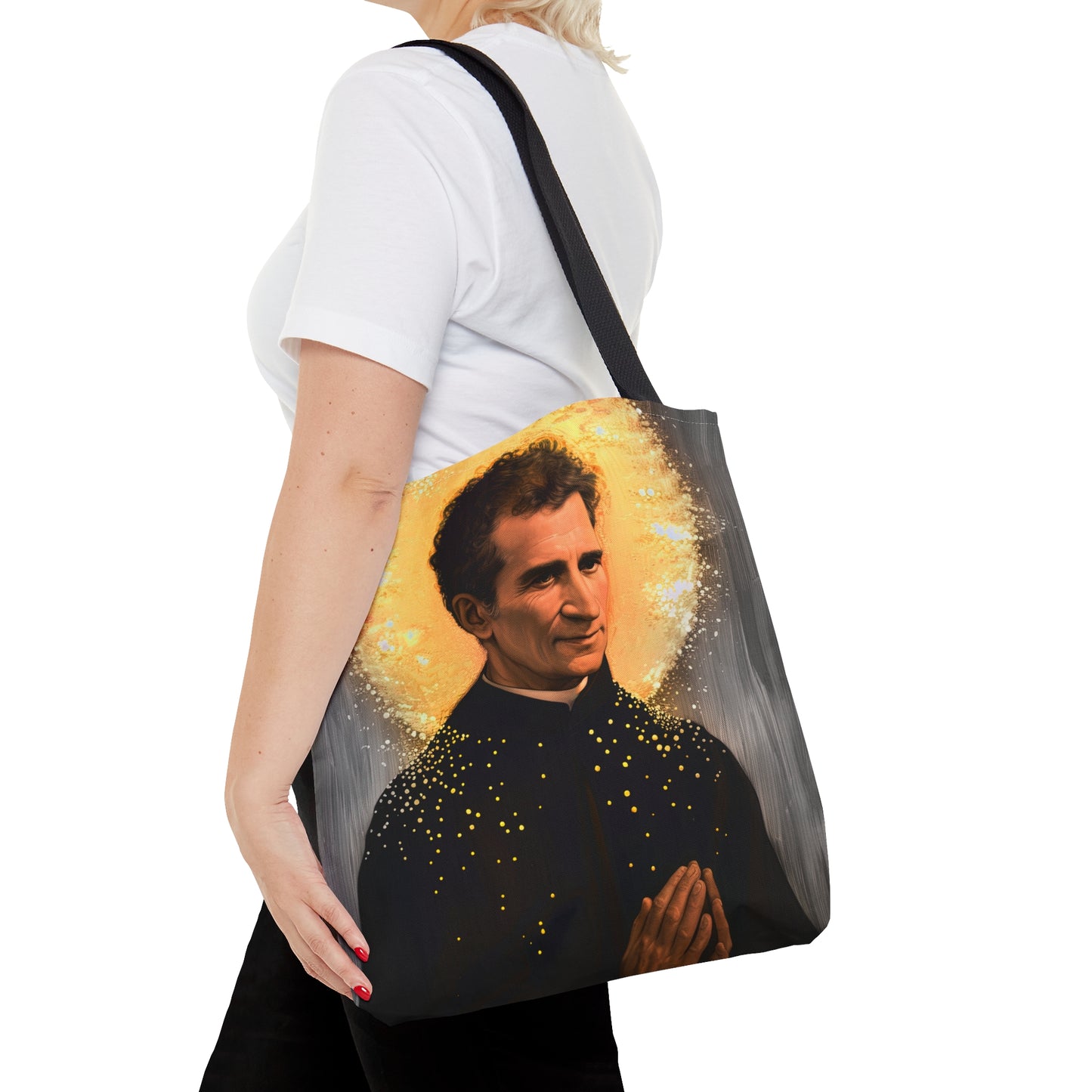 Saint John Bosco Tote Bag - Purse - Three sizes - Large Medium Small Faith Art Bag - Catholic faith carry-all purse - Double Sided