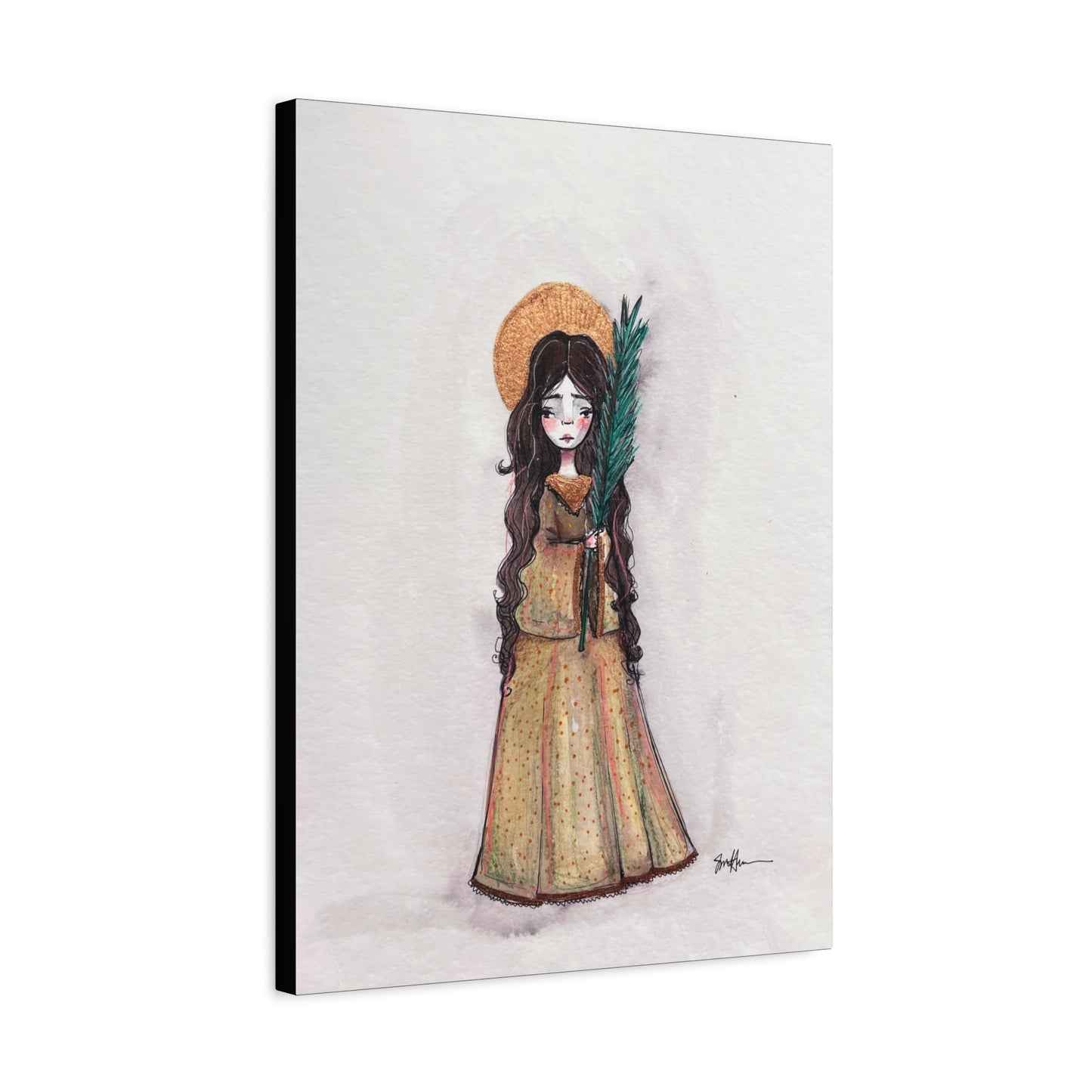 Saint Hope Canvas - Hand-Drawn Art | Catholic Canvas Print | Faith Hope and Charity Middle Sister | Sacred Art |  Devotional Artwork