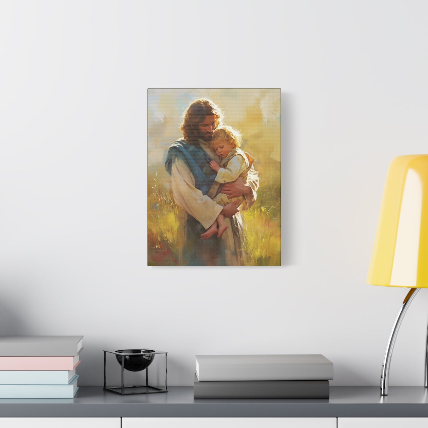 Jesus, Guardian of Innocence - Christ and Child - Museum Wrapped Canvas - Print - Religious Art for your Home - Christian art print