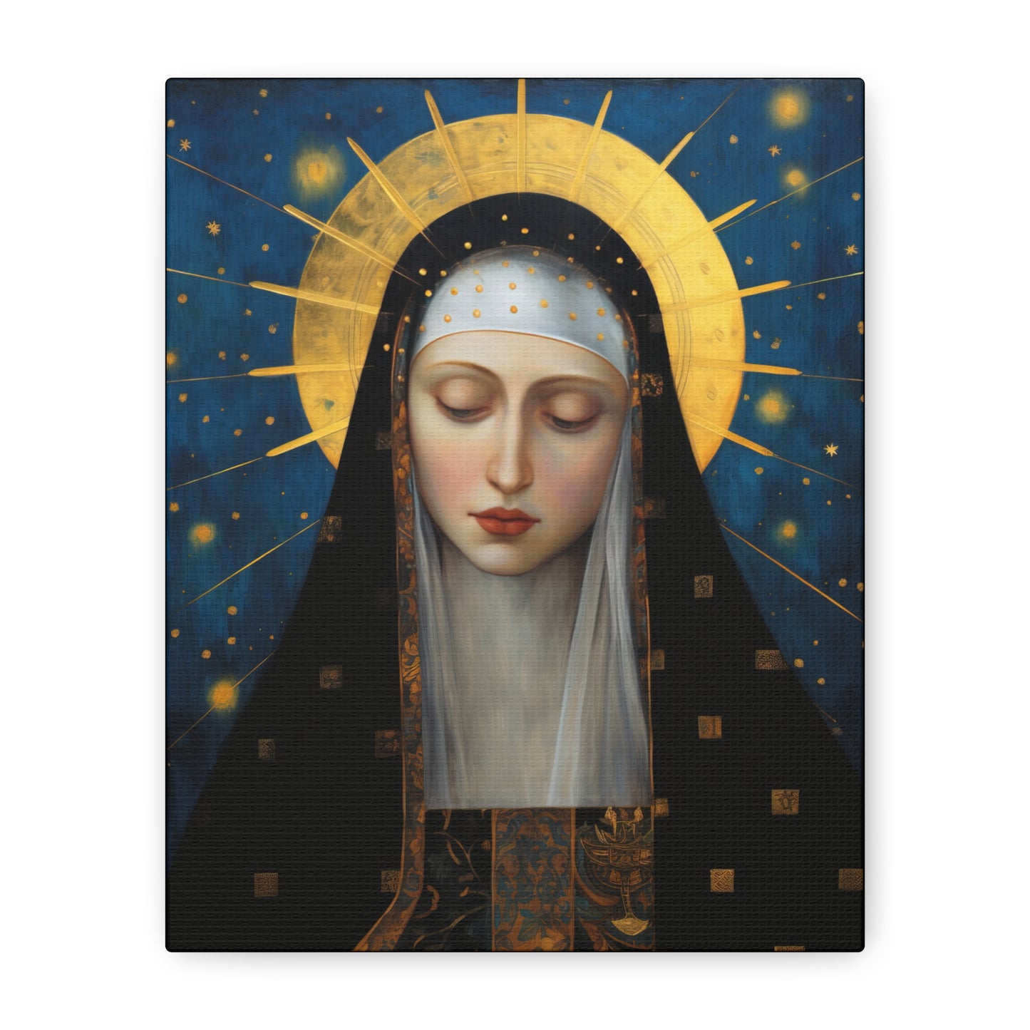 Saint Brigid of Sweden Canvas Print - Multiple Sizes - Catholic Home art - Museum Wrapped Canvas - Sanctified Souls Print