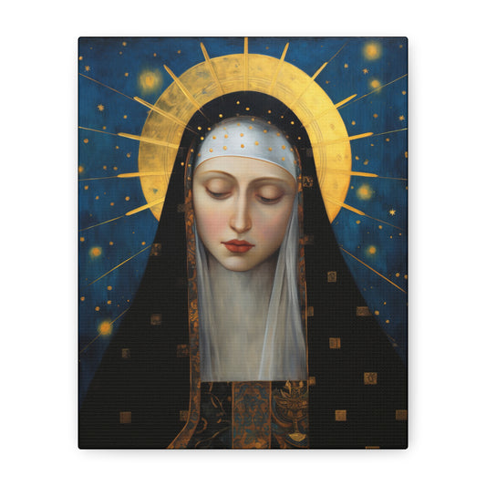 Saint Brigid of Sweden Canvas Print - Multiple Sizes - Catholic Home art - Museum Wrapped Canvas - Sanctified Souls Print