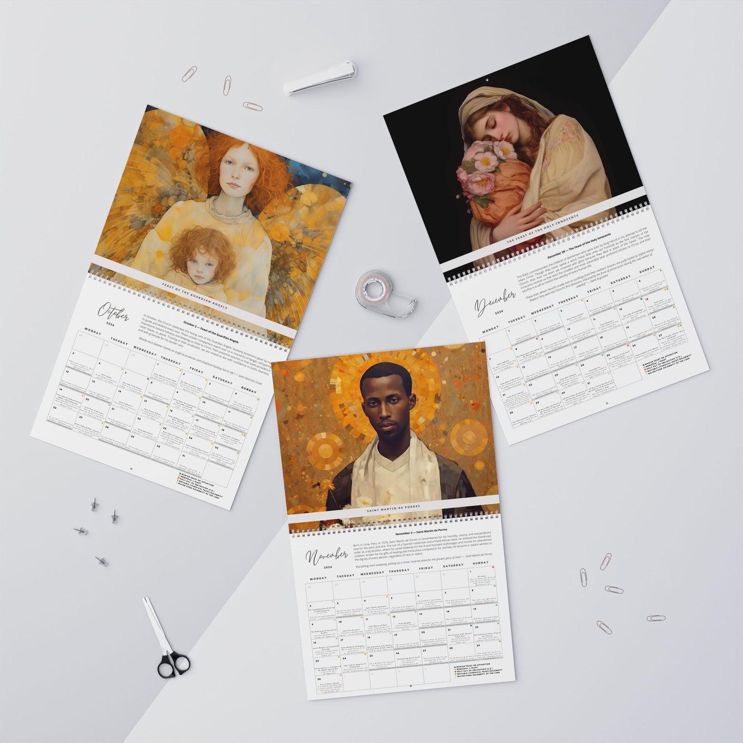 Catholic Liturgical Calendar 2026 - Saints, Solemnities & Marian Feast Days - Sanctified Souls - Christmas Gift - Gift for Catholics