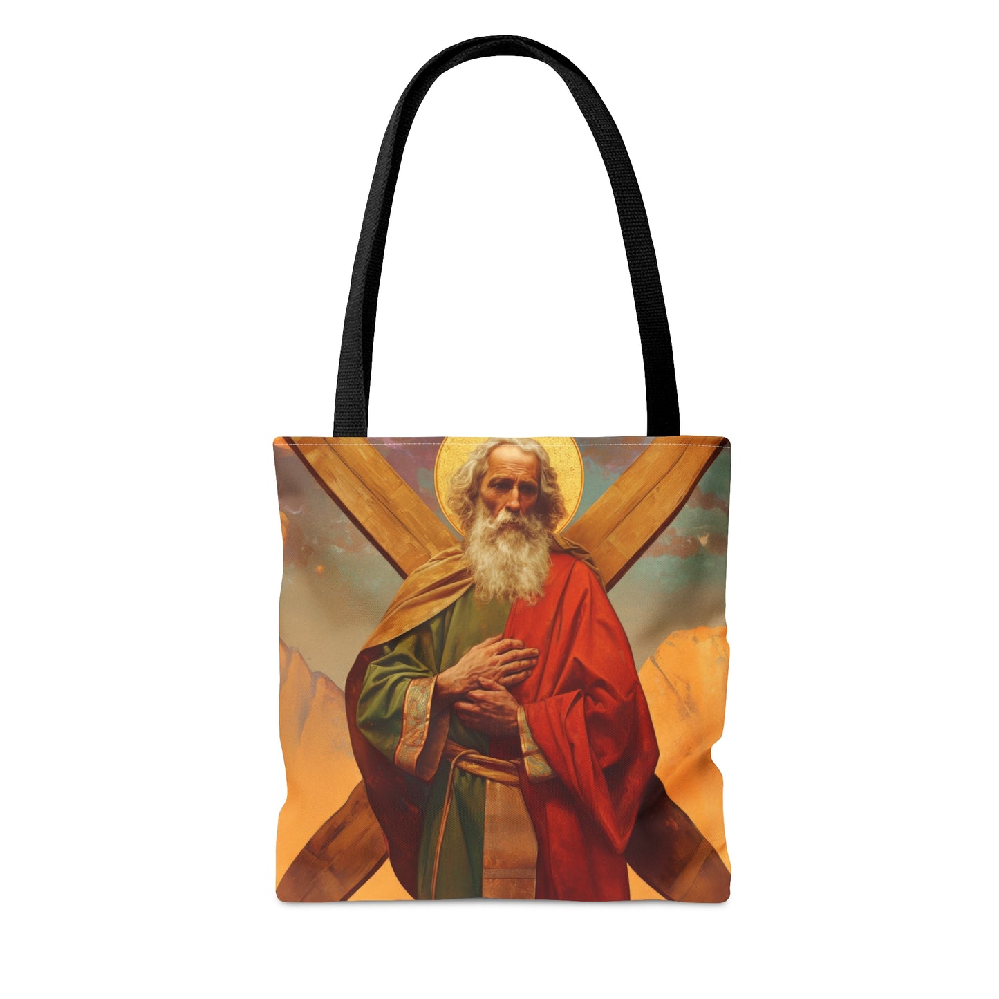 Saint Andrew the Apostle - Tote Bag - Large Medium Small Faith Art Bag - Re usable Tote Purse - Double Sided - Catholic Art Bag