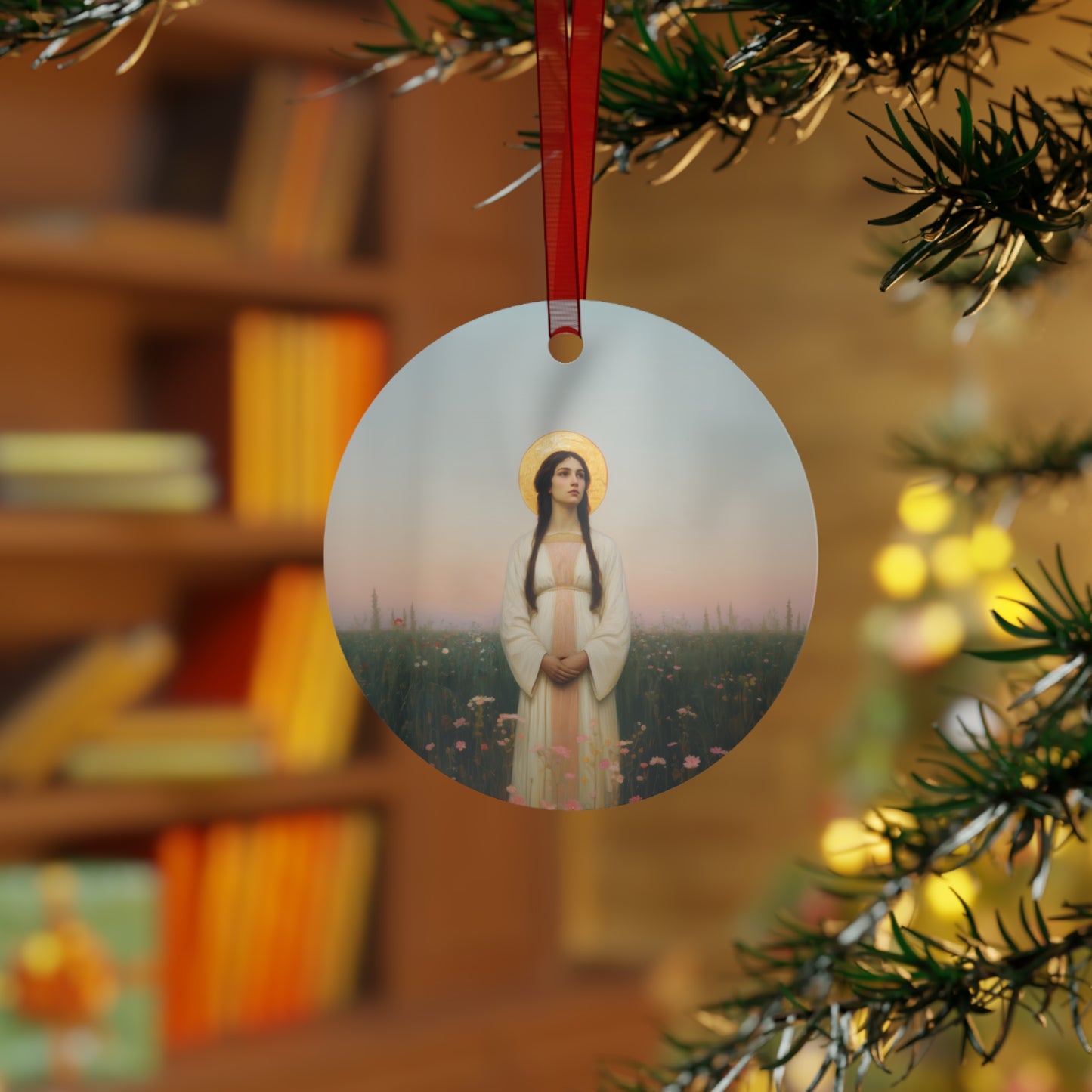 Saint Sabina Metal Ornament - Religious Holiday Christmas Ornament and Keepsake - Prayer Ornament