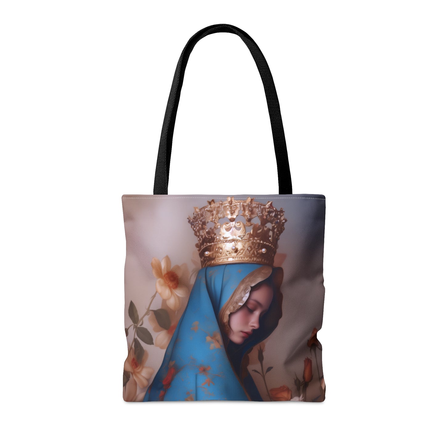 Our Lady of the Roses - Tote Bag - Large Medium Small Faith Art Bag - Catholic Faith Purse - Mother Mary