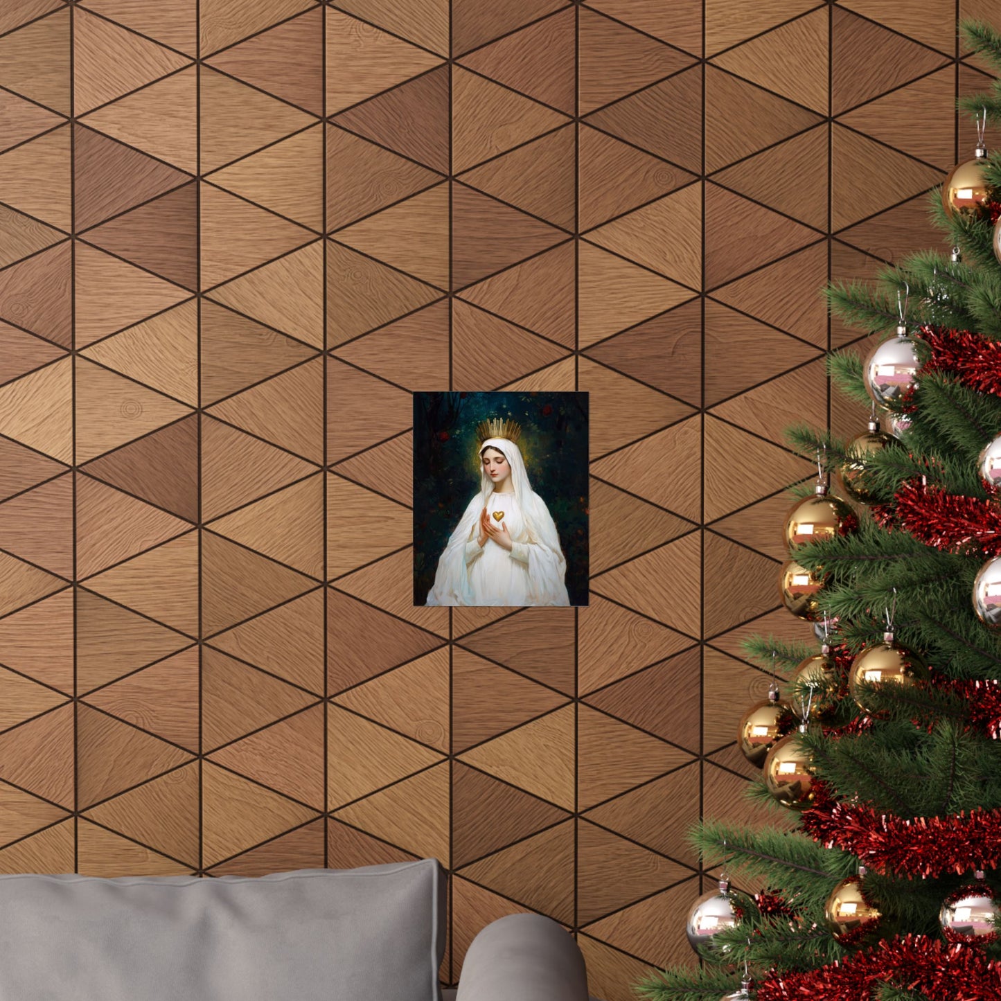 Our Lady of Beauraing - Our Lady of the Golden Heart - Marian Art - Sanctified Souls Print - Multiple Sizes - Premium Vertical Posters