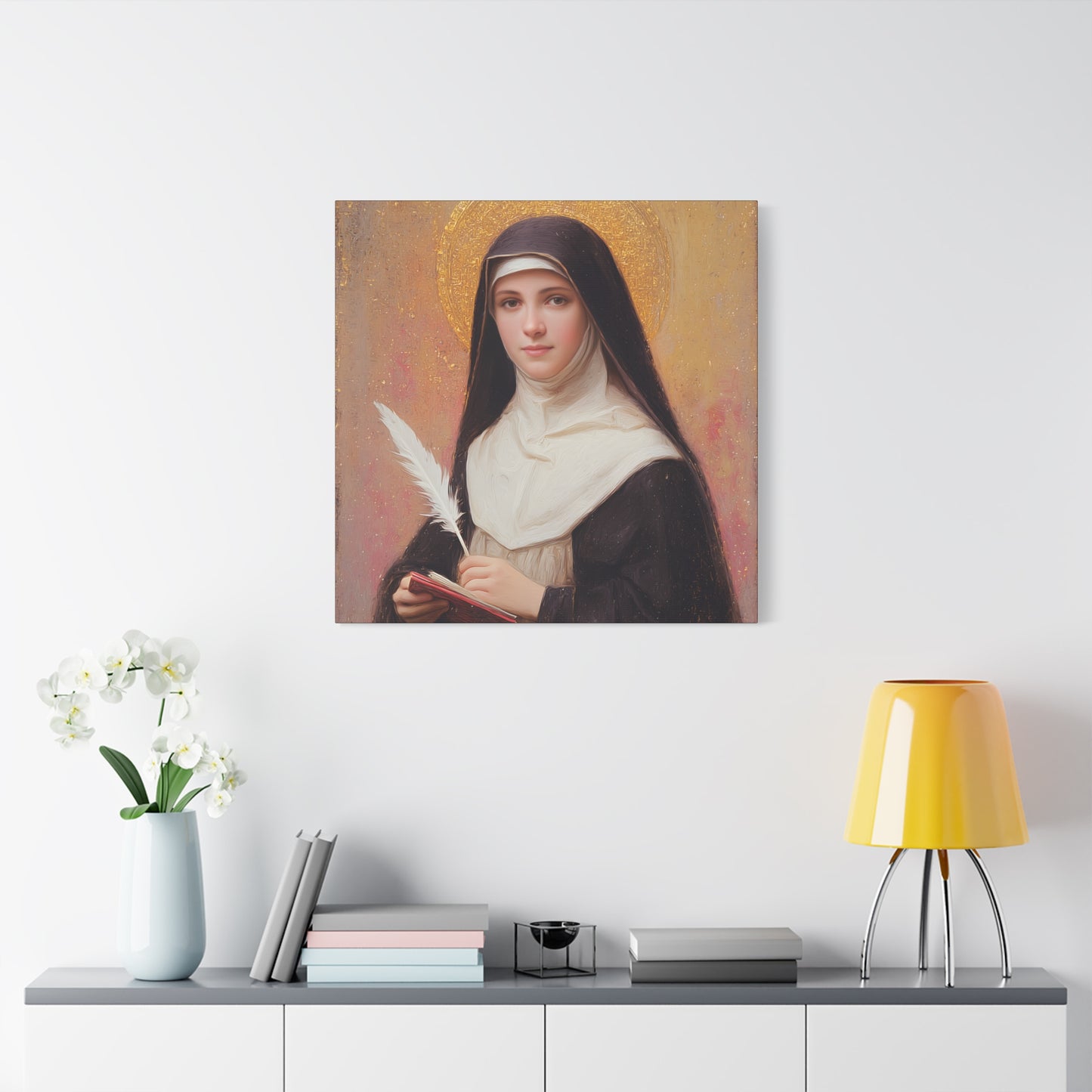 Saint Mechtildis / Mechtide of Hefta / Mechthild of Hackeborn - Gallery Wrapped Canvas - Print - Religious Art for your Home - Catholic Art