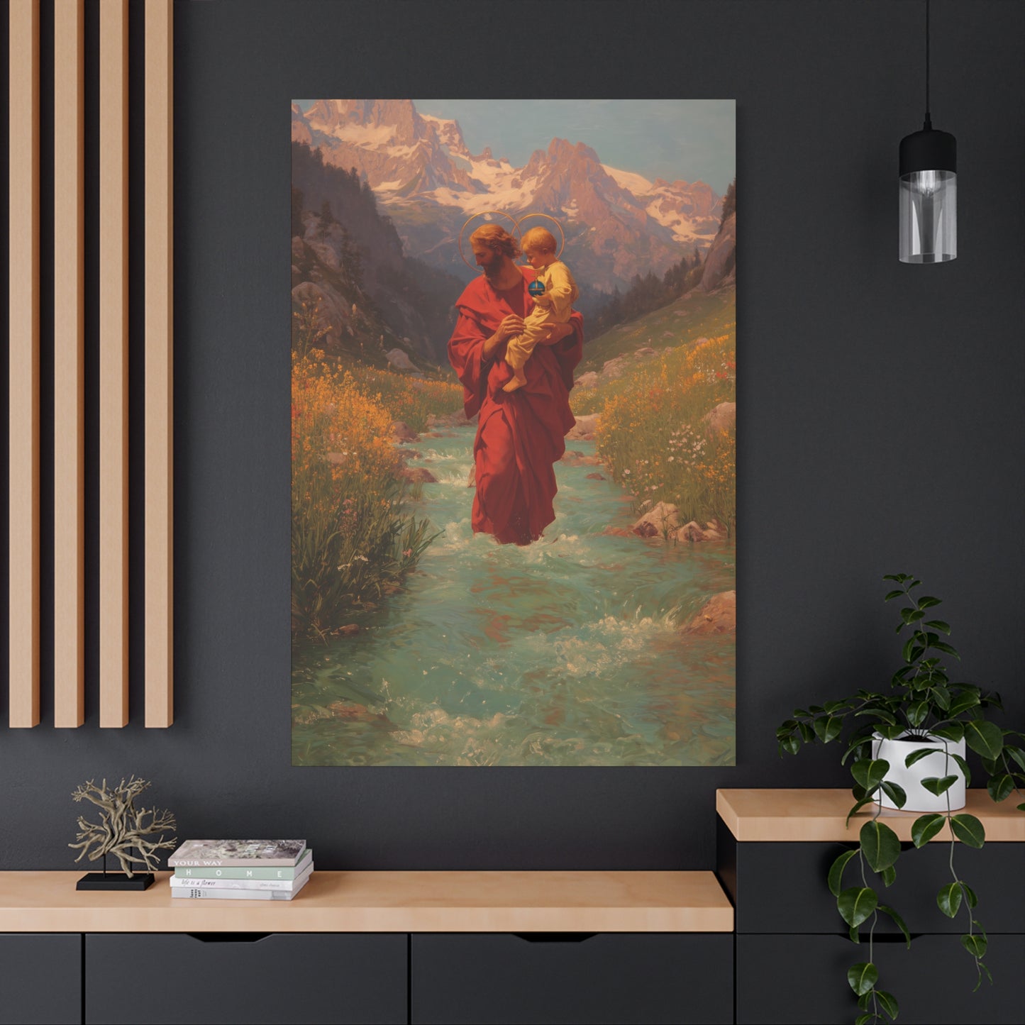 Saint Christopher  - Museum Wrapped Canvas - Sanctified Souls Print - Religious Art for your Home