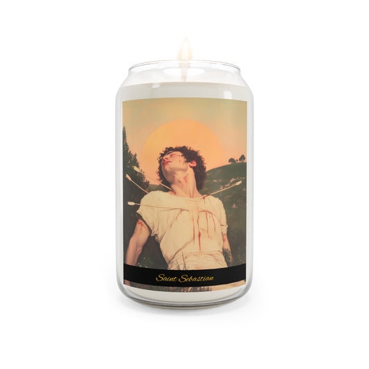 Saint Sebastian - Scented Prayer Candle, 13.75oz -  Candle - Catholic Art - prayer room Scented Candle - Religious Saint