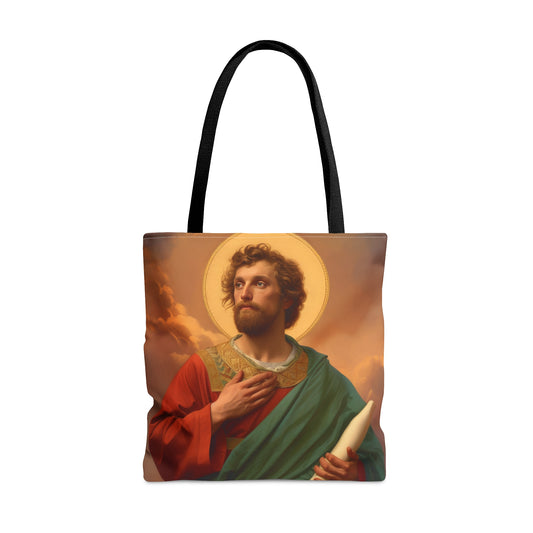 Saint Timothy Tote Bag - Large Medium Small Faith Art Bag - Catholic Faith Purse - Double Sided - Religious Art Purse
