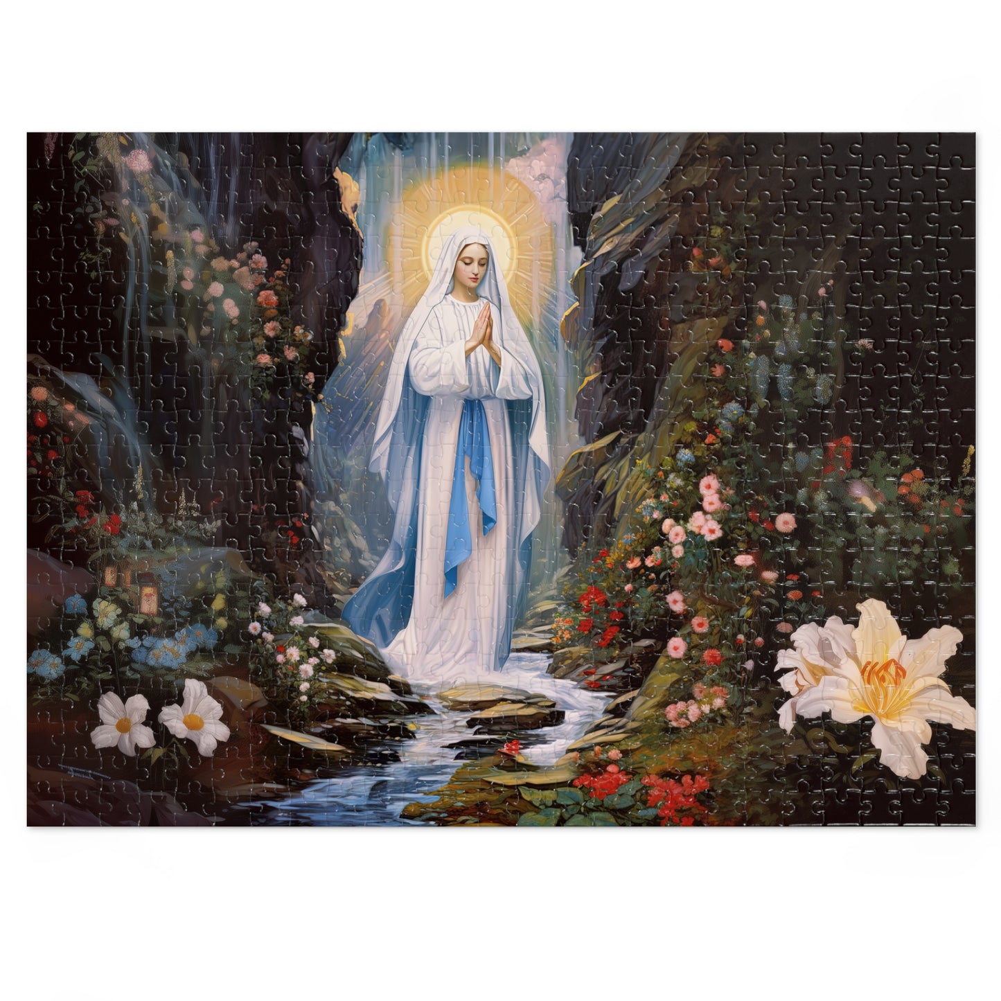 Our Lady of Lourdes - Puzzle and Keepsake Tin - Religious Jigsaw Puzzle (30, 110, 252, 500,1000-Piece) - Religious Puzzle