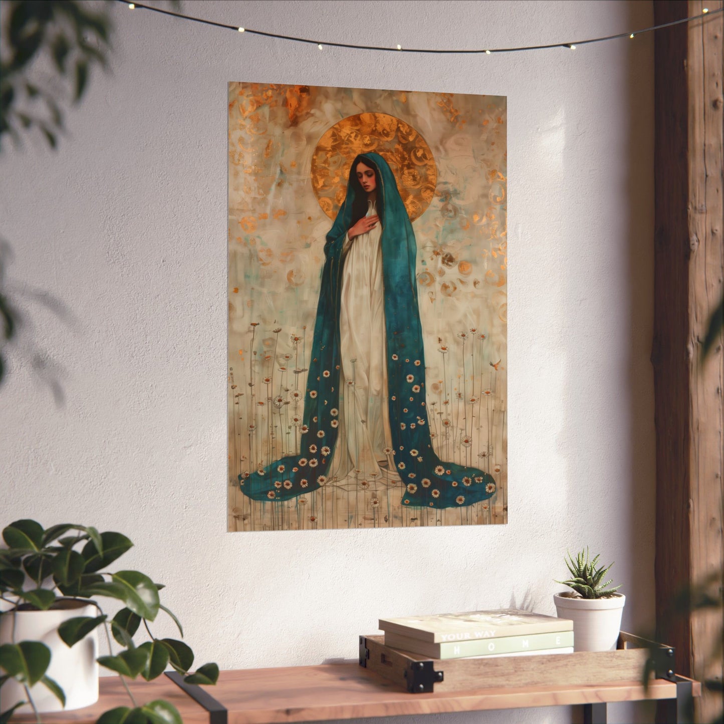 Serene Devotion - Mary's Compassionate Heart Poster Print - Sanctified Souls Print - Multiple Sizes - Premium Posters - Catholic Art