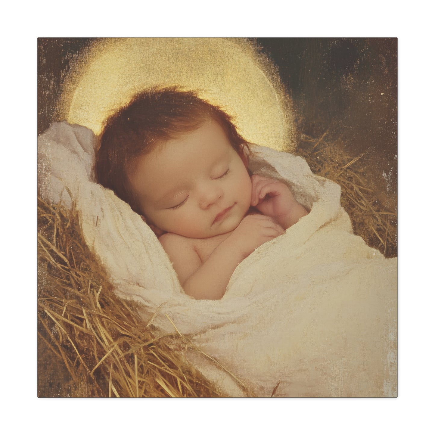 Jesus, the Newborn Light of the World - Gallery Wrapped Canvas - Print - Religious Art for your Home - Catholic Art Print