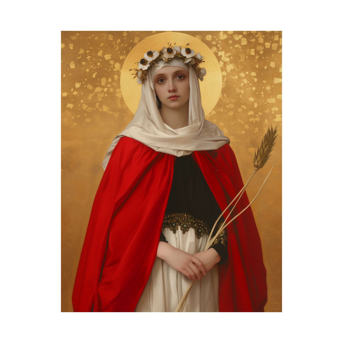 Saint Solange of Bourges - Sanctified Souls Print - Multiple Sizes - Premium Matte Vertical Posters - Catholic Saint Art