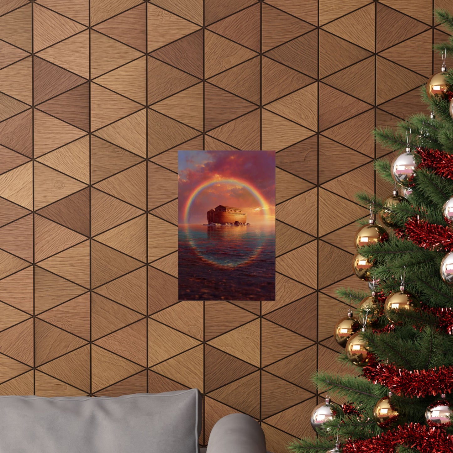 Sheltered Beneath the Covenant Sky - Noah's Ark - Sanctified Souls Print - Multiple Sizes - Premium Matte Vertical Posters