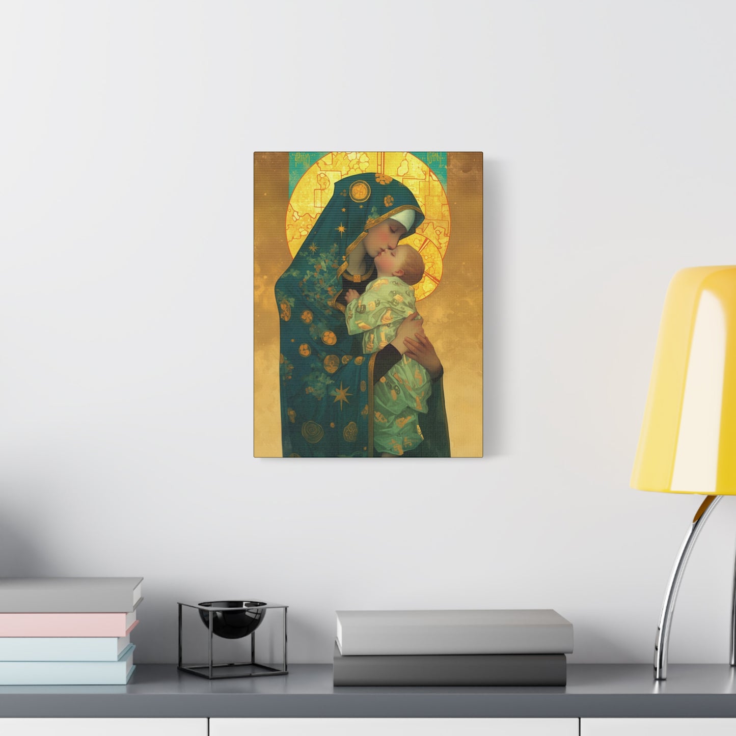 Peaceful Refuge - Mary and the Christ Child - Museum Wrapped Canvas - Print - Religious Art for your Home - Catholic Saint Art