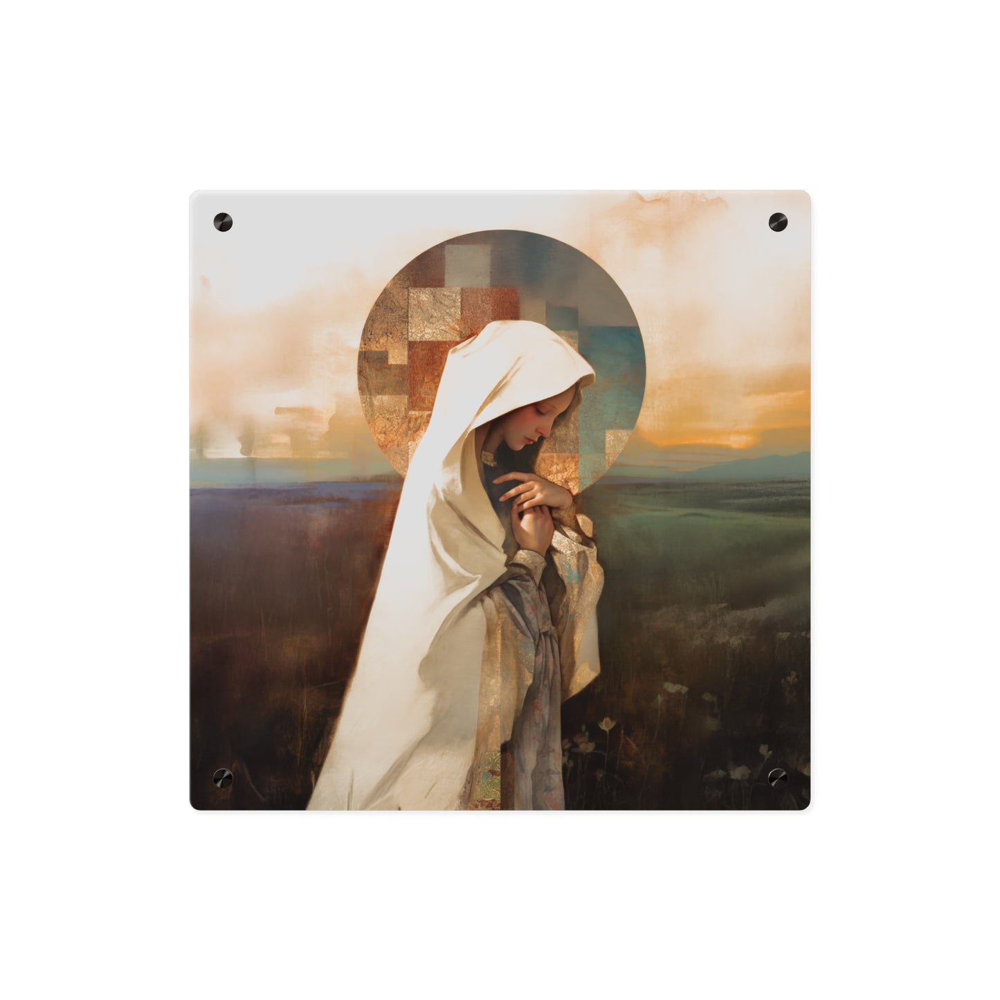 Our Lady of the Prairie Wall Art Panel - Ready to Hang Acrylic Print - Catholic Saint Art - Patron Saint Print