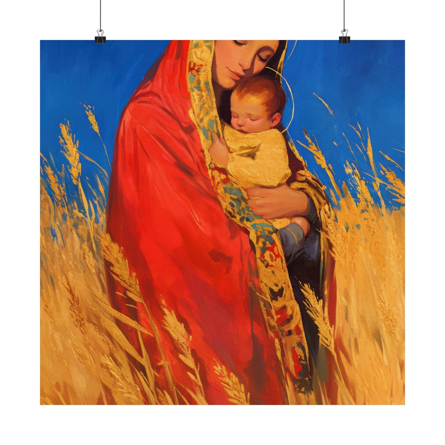 Our Lady of the Harvest - Sanctified Souls Print - Multiple Sizes - Premium Posters - Catholic Art - Christian Home