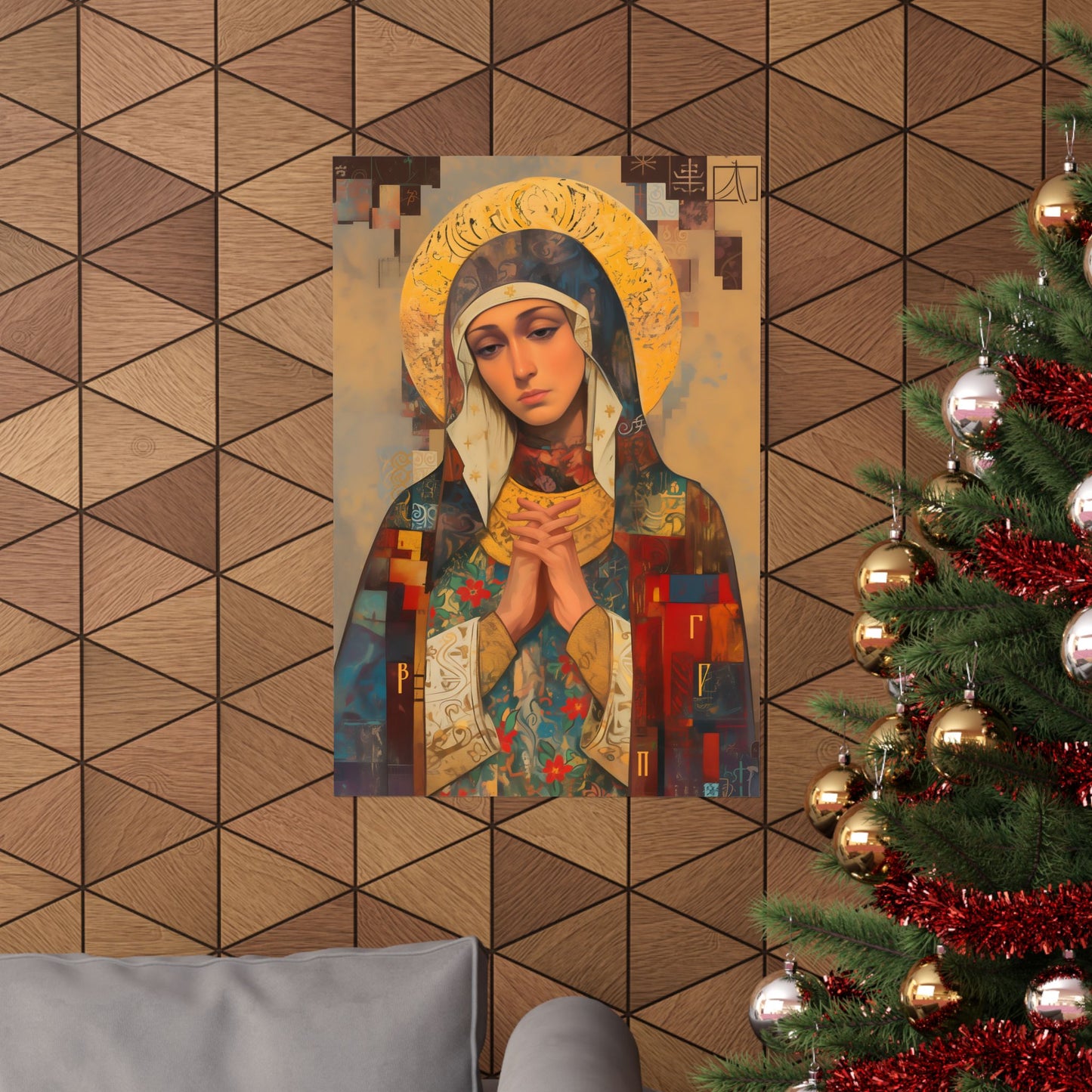 Virgin Mary - Holy Mother of Grace Poster Print - Sanctified Souls Print - Multiple Sizes - Premium Posters - Catholic Art