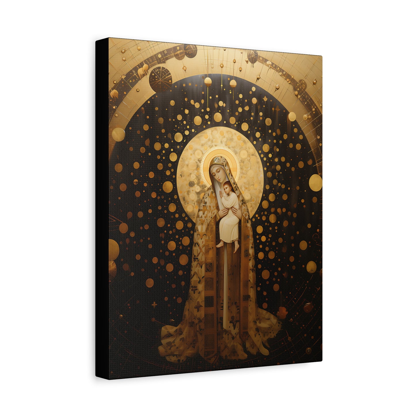 The Golden Mary - Mary the Blessed Virgin - Gallery Wrapped Canvas - Sanctified Souls Print - Religious Art for your Home - Pop Art