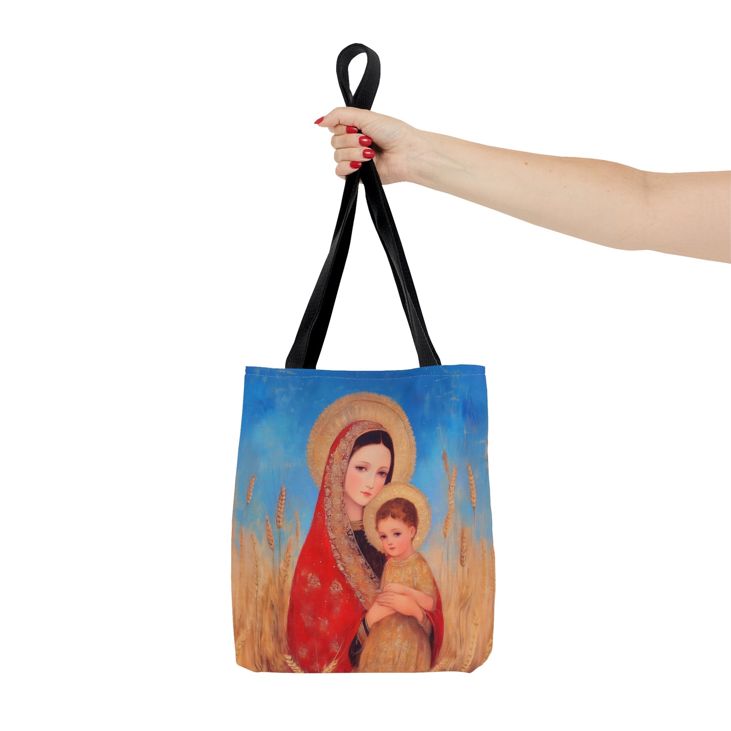 Our Lady of the Harvest - Tote Bag - Large Medium Small Faith Art Bag - Bible Study Faith Purse - Double Sided
