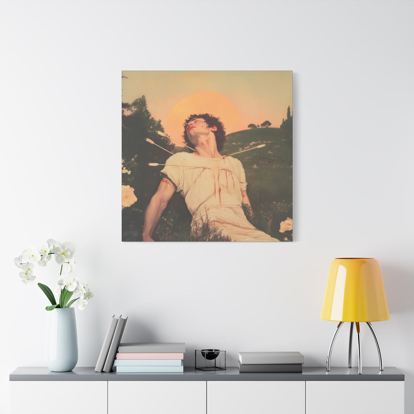 Saint Sebastian -  Museum Wrapped Canvas - Sanctified Souls Print - Religious Art for your Home - Catholic Patron Saint Art