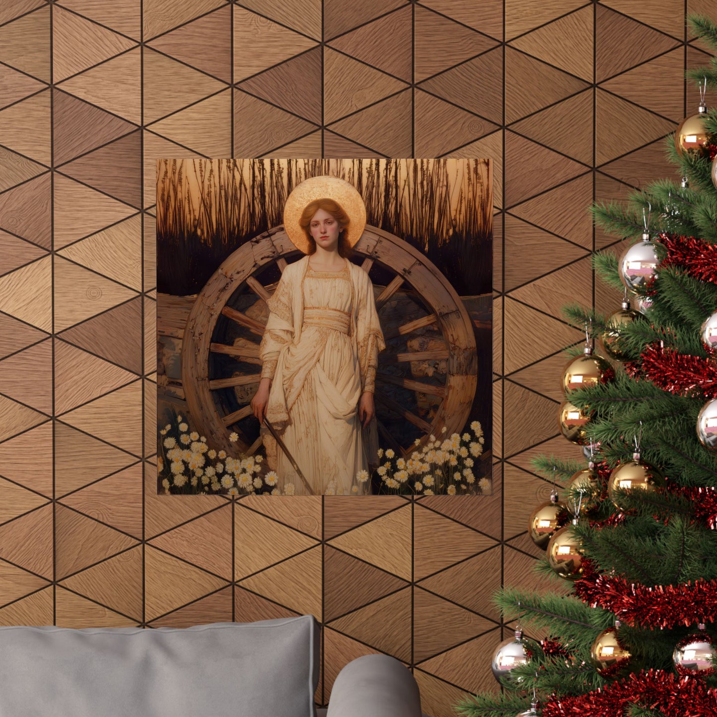 Saint Catherine of Alexandria - Sanctified Souls Print - Multiple Sizes - Premium Posters - Catholic Art - Christian Home Decor Artwork