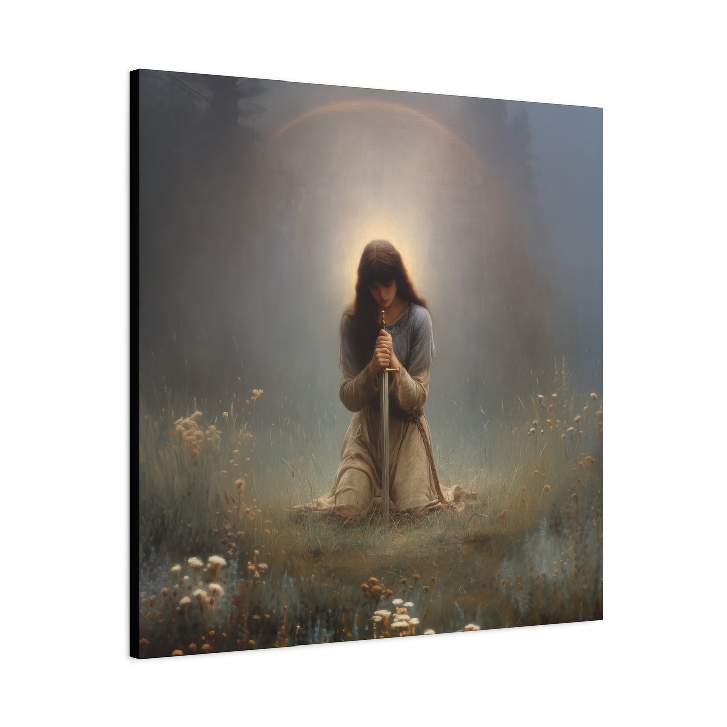 Saint Joan of Arc -  Museum Wrapped Canvas - Sanctified Souls Print - Religious Art for your Home - Catholic Patron Saint Art