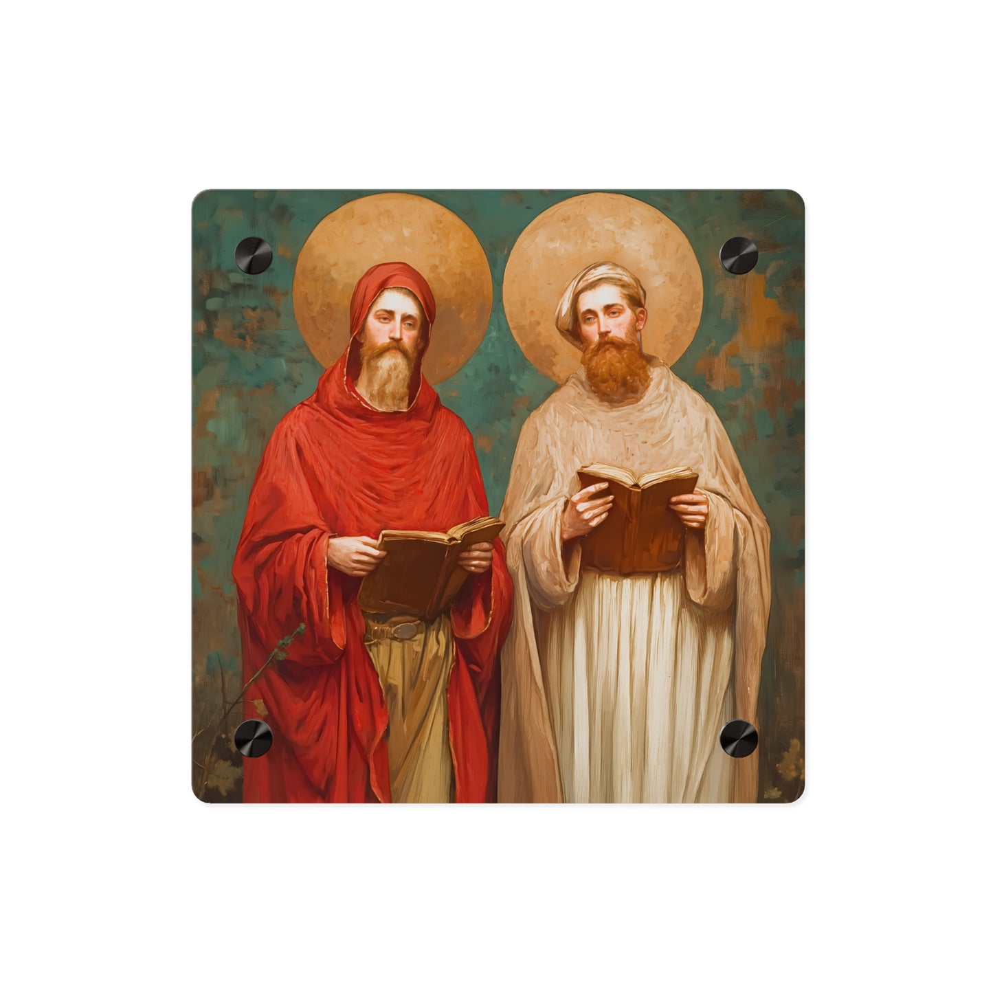 Saints Cosmas and Damian Wall Art Panel - Ready to Hang Acrylic Print - Catholic Saint Art - Patron Saint Print - Martyr Art