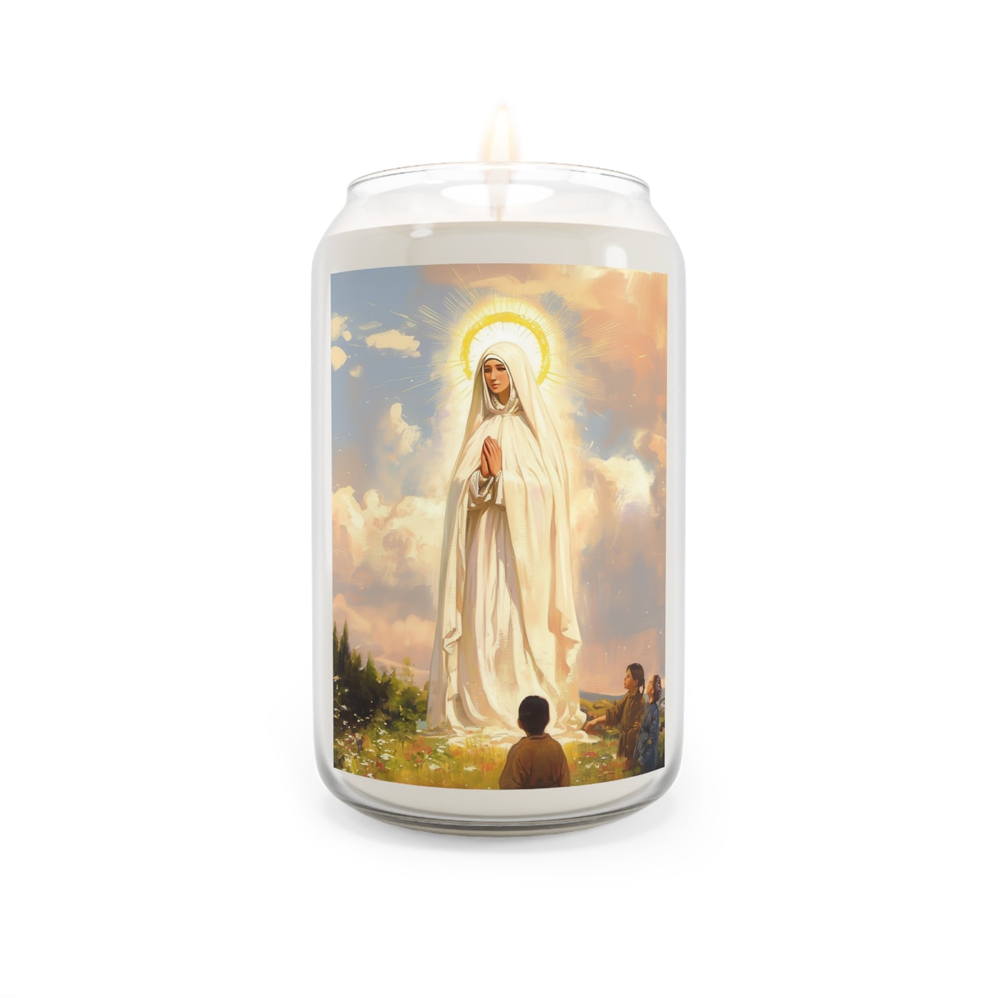 Our Lady of Fátima - Scented Prayer Candle, 13.75oz -  Candle - Catholic Art - prayer room Scented Candle - Religious gift