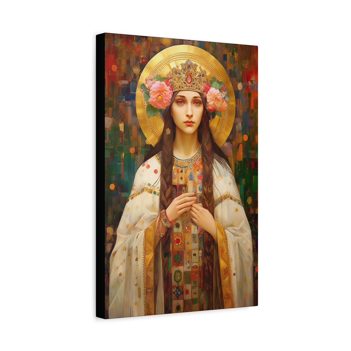 Saint Elizabeth of Hungary  - Museum Wrapped Canvas - Sanctified Souls Print - Religious Art for your Home