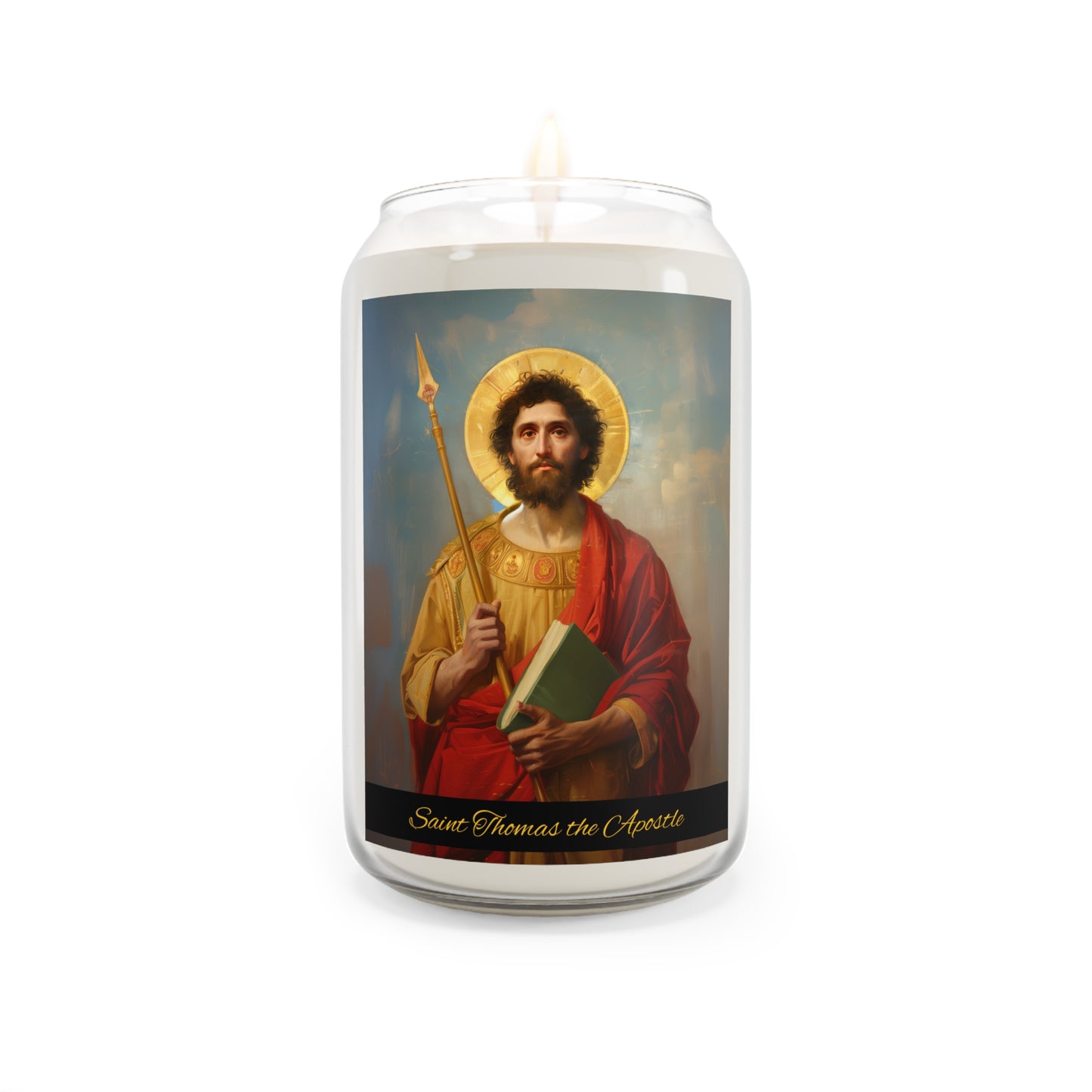 Saint Thomas the Apostle - Scented Prayer Candle, 13.75oz -  Candle - Catholic Art - prayer room Scented Candle - Religious Gift