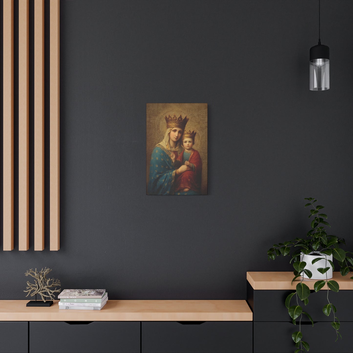 Madonna della Strada - Our Lady of the Way -  Museum Wrapped Canvas Print - Multiple Sizes - Catholic Home art Matte Canvas
