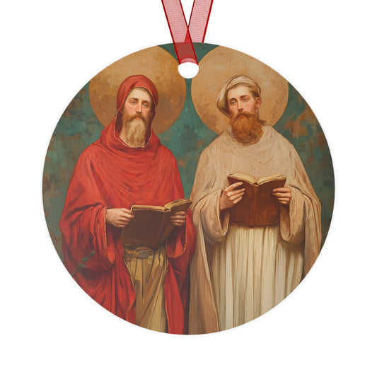 Saints Cosmas and Damian Metal Ornament - Religious Holiday Christmas Ornament and Keepsake - Prayer Ornament - Catholic Gift