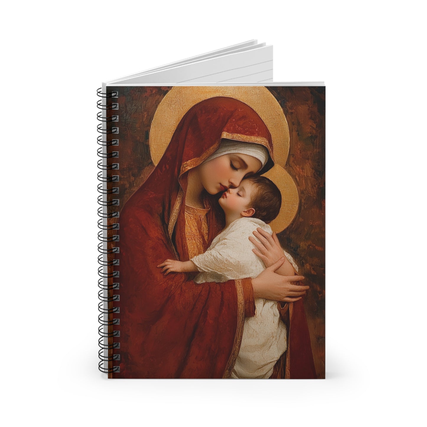 Our Lady of Tenderness - Mother Mary and the Christ Child - Marian Art  - Journal - Sanctified Souls Art - Religious Based Notebook - Spiral