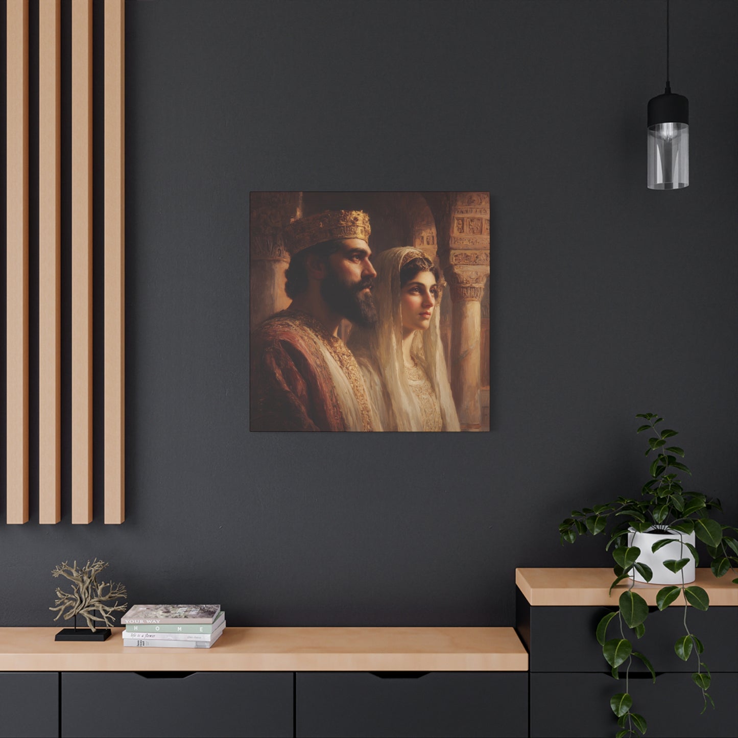 King Xerxes and Queen Esther  - Gallery Wrapped Canvas - Print - Religious Art for your Home - Catholic Art Print