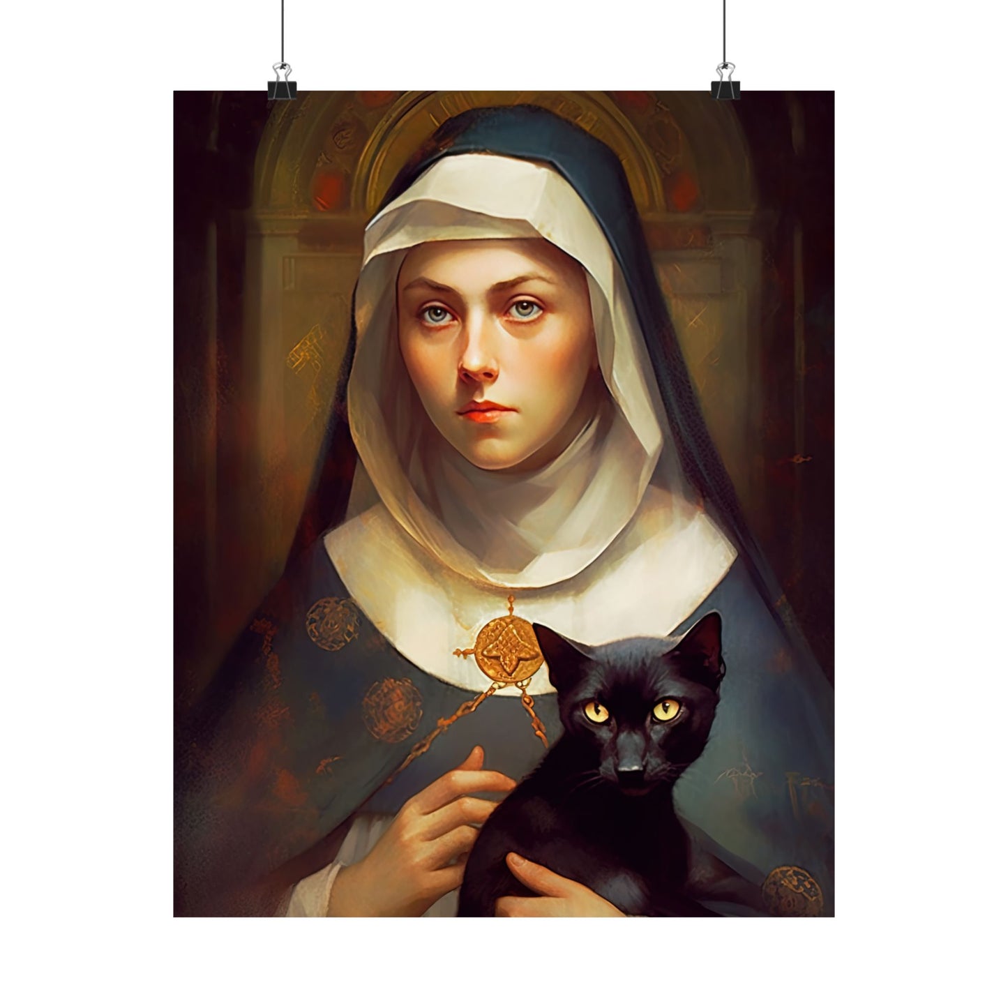 Saint Gertrude - Sanctified Souls Print - Multiple Sizes - Premium Matte Vertical Posters
