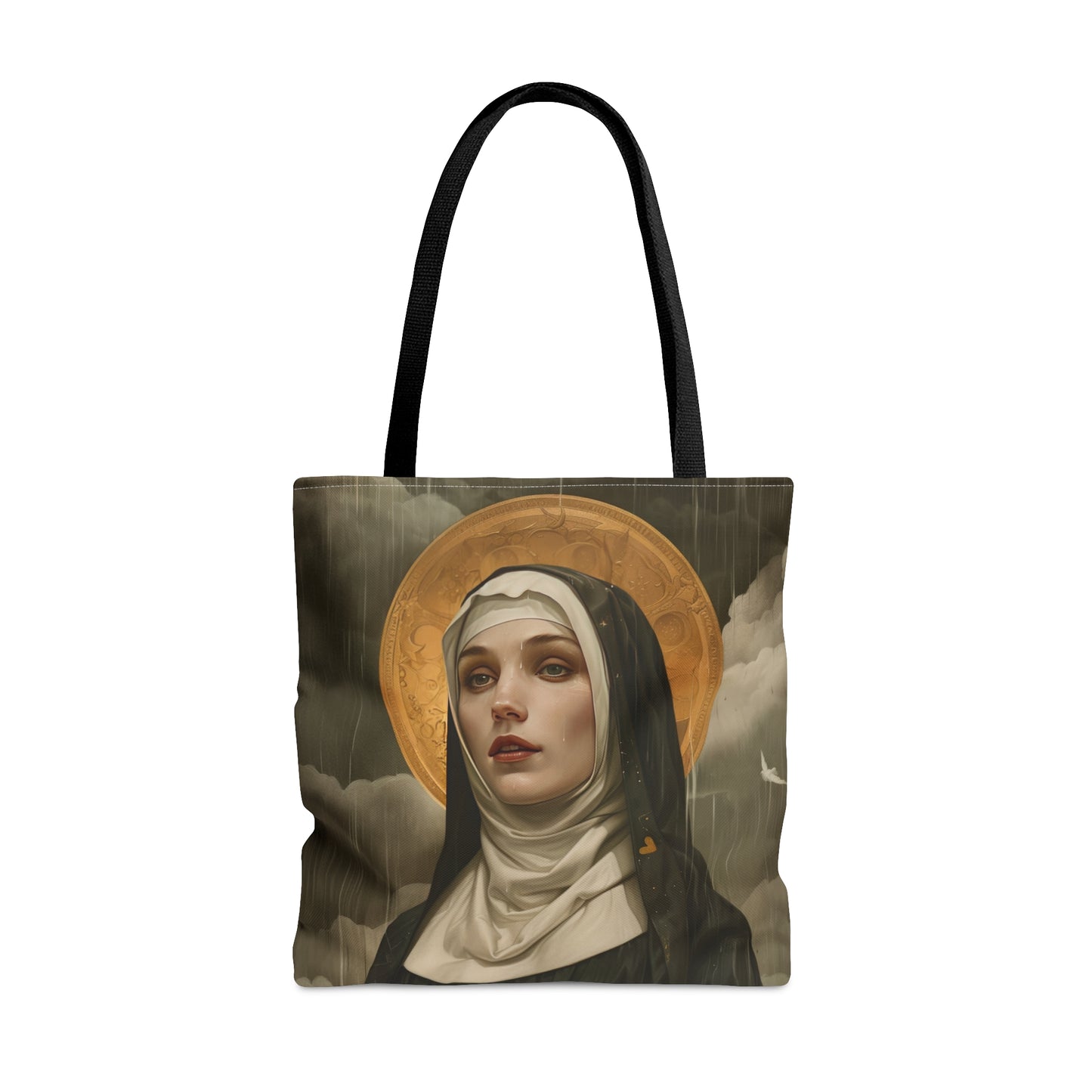 Saint Scholastica Tote Bag - Purse - Three sizes - Large Medium Small Faith Art Bag - Catholic faith carry-all purse - Double Sided