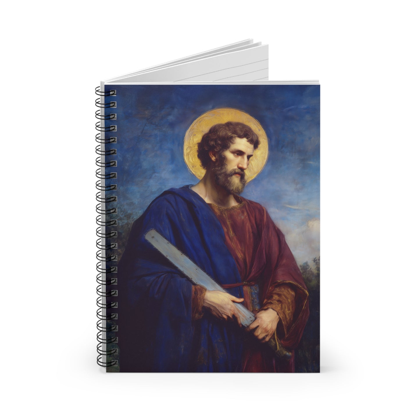 Saint Simon the Apostle  - Sanctified Souls Art - Religious Based Notebook - Spiral Notebook