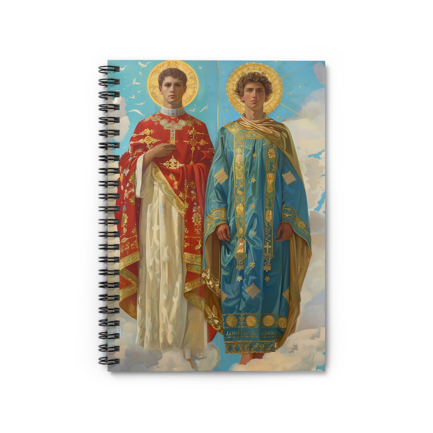 Saints Faustinus and Jovita - Sanctified Souls Art - Religious Based Notebook - Spiral Notebook - Ruled Line